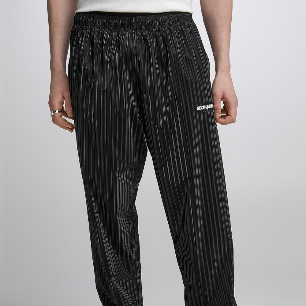 SIXTH JUNE Shiny Plisse Elastic-Waist Pants